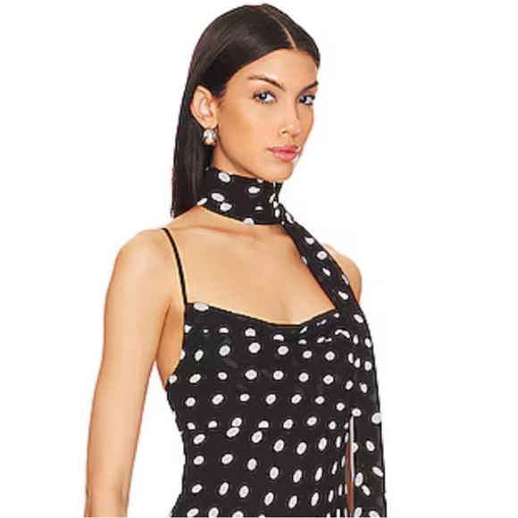 NWT LPA Giulia Maxi Dress in Black And Cream Polka Dot - small Giulia - Picture 5 of 10